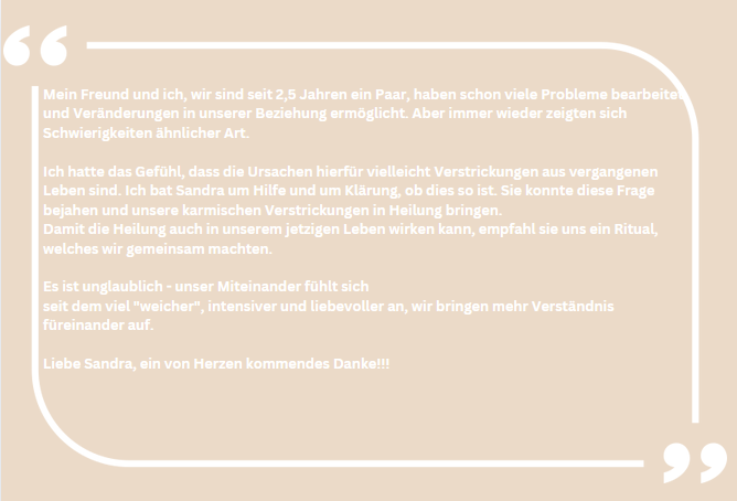 Kundenfeedback: karmische Verstrickungen lösen